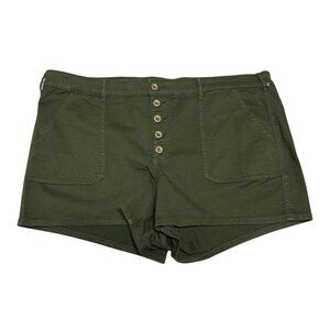 Torrid Womens Size 30 Green Button Fly Shorts Pockets High Rise Stretch New